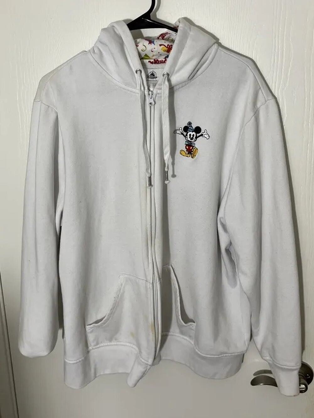 Disney Disneyworld (2020) Mickey Zip-Up Embroidered Hoodie Jacket 2XL